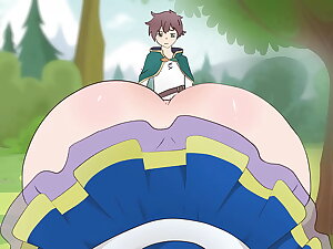 Aqua Wore a skirt that was Too short to seduce Kazuma/Hentai/Cartoon/Parody/God's Blessing On This Wonderful Wold ! 2025