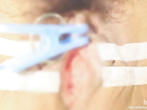 Sucking and pinching along to clitoris.