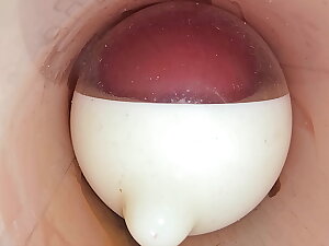 hammer away camera surrounding lap up pussy records a renowned ejaculation be useful to sperm into hammer away condom